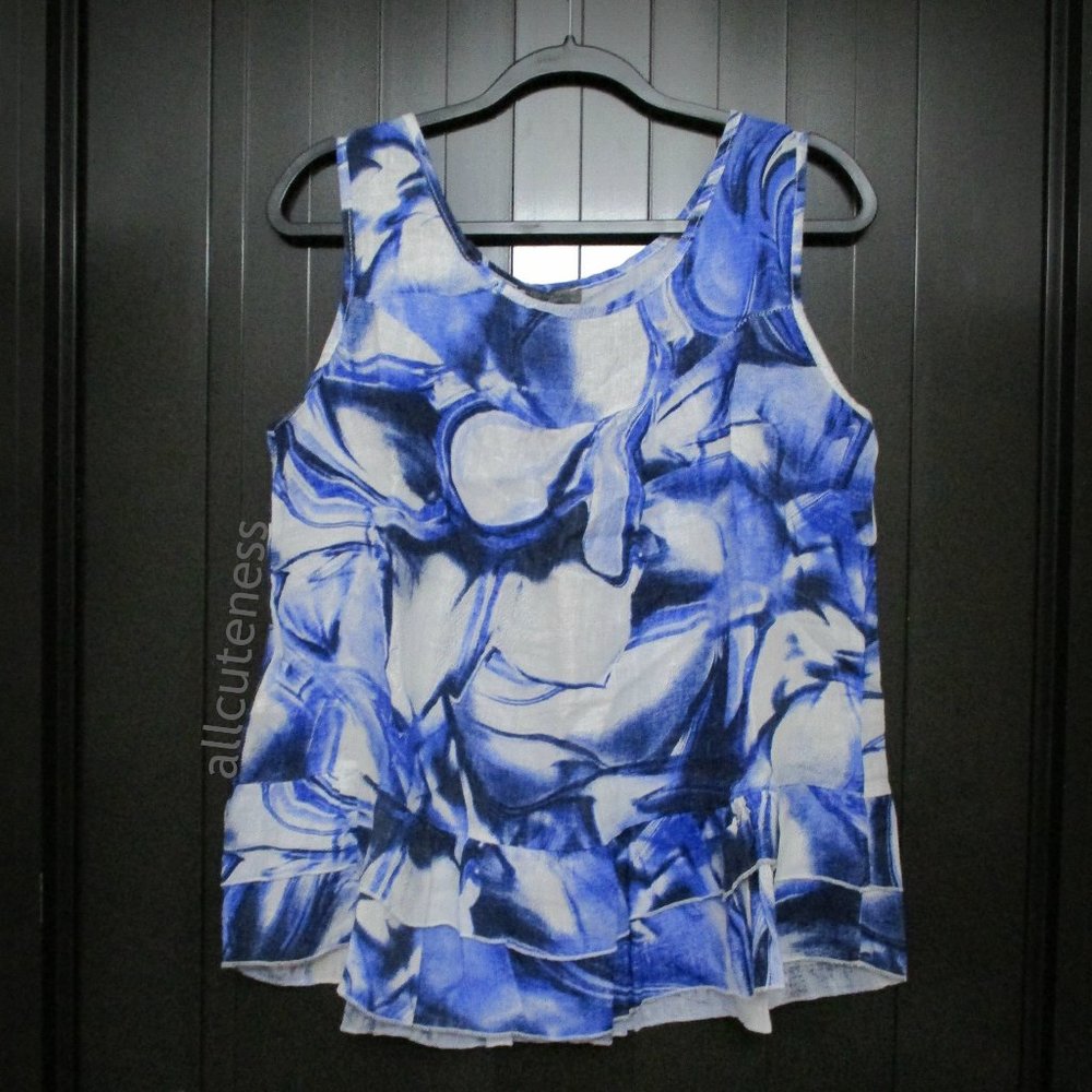 Piazza Del Tempio Made in Italy Linen Sleeveless Top Size S